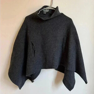 Vintage 100% Wool Grey Shawl Size Medium Petite